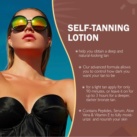 SET OF TWO Moisturizing Body Bronzer Sunless Lotion Elaimei Self-Tanning Lotion - Picture 9 of 13